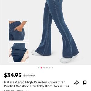 Hamada magic high waist cross over pocket jeans